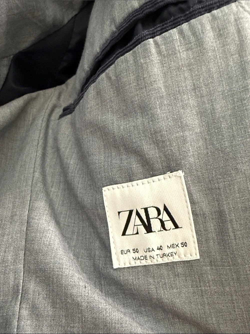 Zara White and Navy Checked Blazer